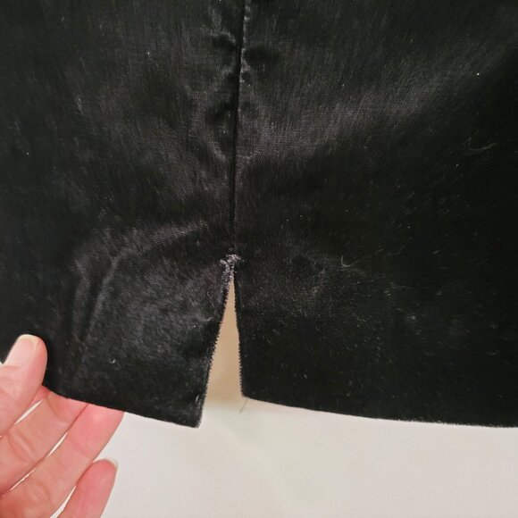 Vintage 90s Y2K sz 8 Square Neck Sleeveless Scott McClintock Black Velvet Dress - Picture 4 of 6
